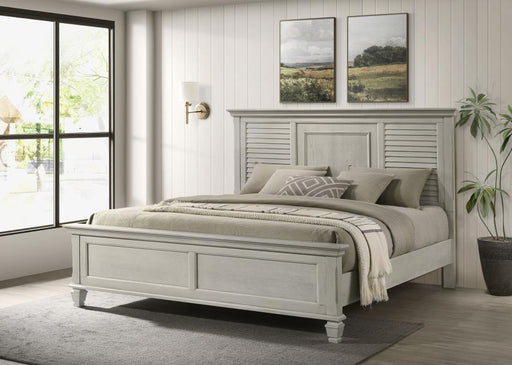 Franco Wood Panel Bed Distressed Eastern King