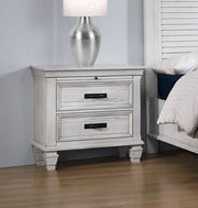 Franco 2-drawer Nightstand Distressed White Default Title