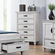 Franco 5-drawer Bedroom Chest Distressed White Default Title