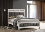 Barzini Wood Panel Bed White Queen