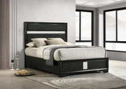 Miranda 54-inch Upholstered Panel Bed Black Full