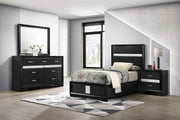 Miranda Bedroom Set Black Twin 4-piece