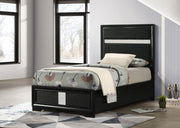 Miranda 54-inch Upholstered Panel Bed Black Twin