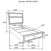 Miranda 54-inch Upholstered Panel Bed