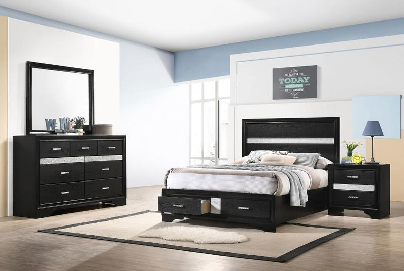 Miranda Bedroom Set Black Full 4-piece