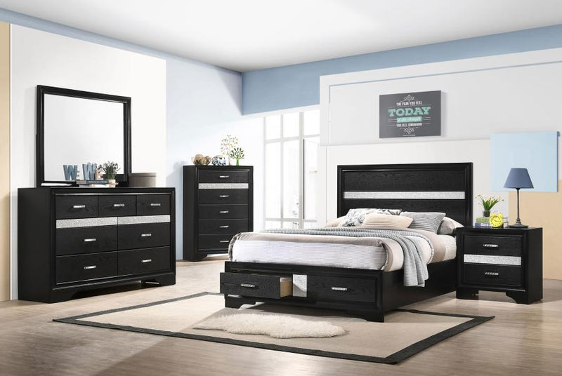 Miranda Bedroom Set Black Full 5-piece