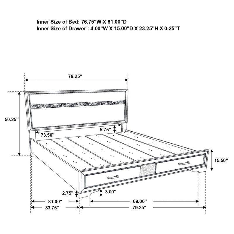 Miranda 51-inch Wood Storage Panel Bed