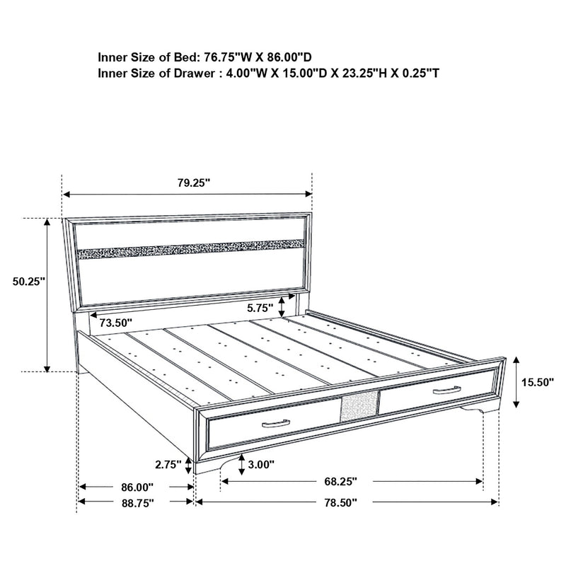 Miranda 51-inch Wood Storage Panel Bed