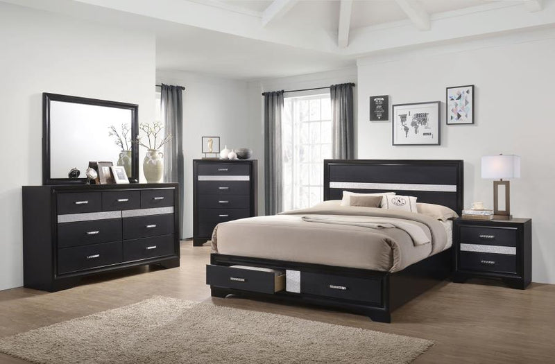 Miranda Bedroom Set Black Queen 5-piece