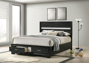 Miranda 51-inch Wood Storage Panel Bed Black Queen