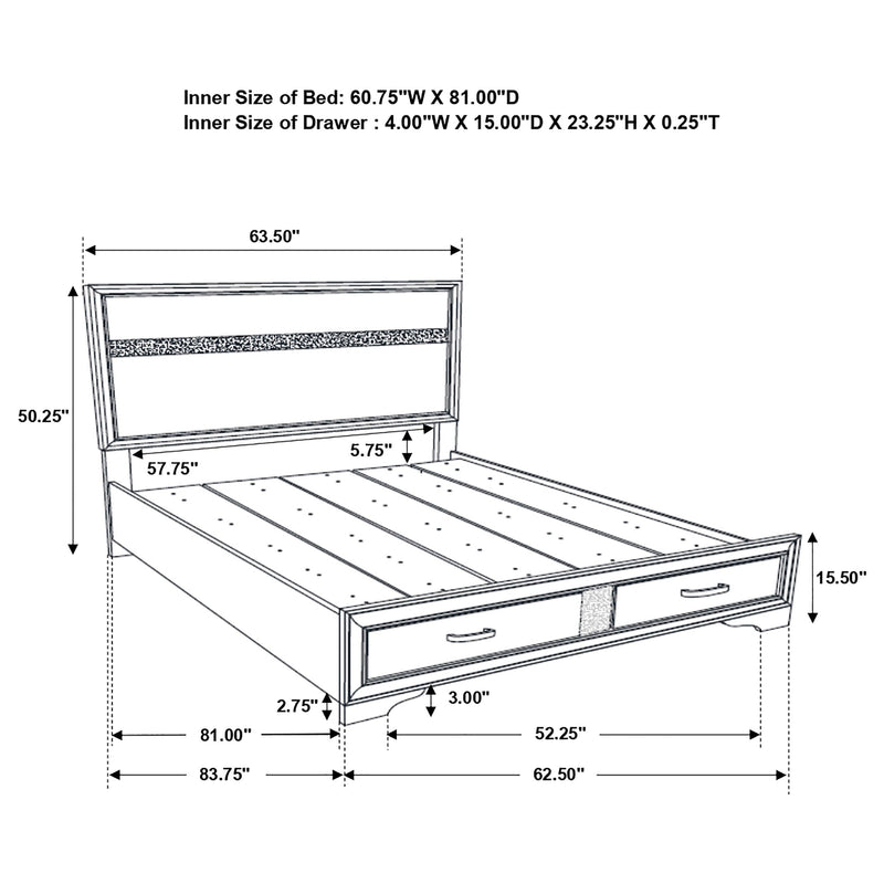 Miranda 51-inch Wood Storage Panel Bed