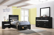 Miranda Bedroom Set Black Twin 4-piece
