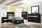 Miranda Bedroom Set Black Twin 5-piece