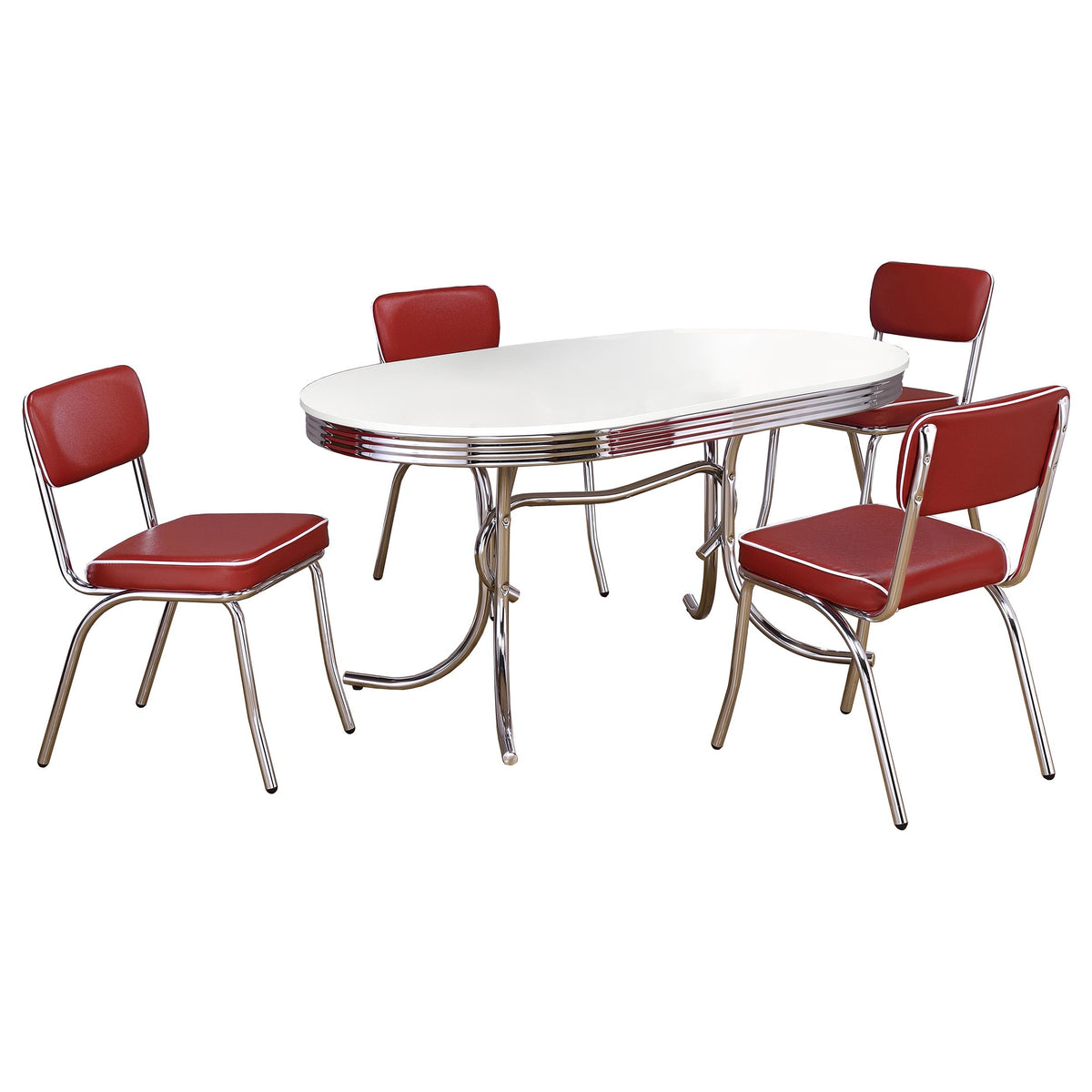 Retro Oval Dining Table Set