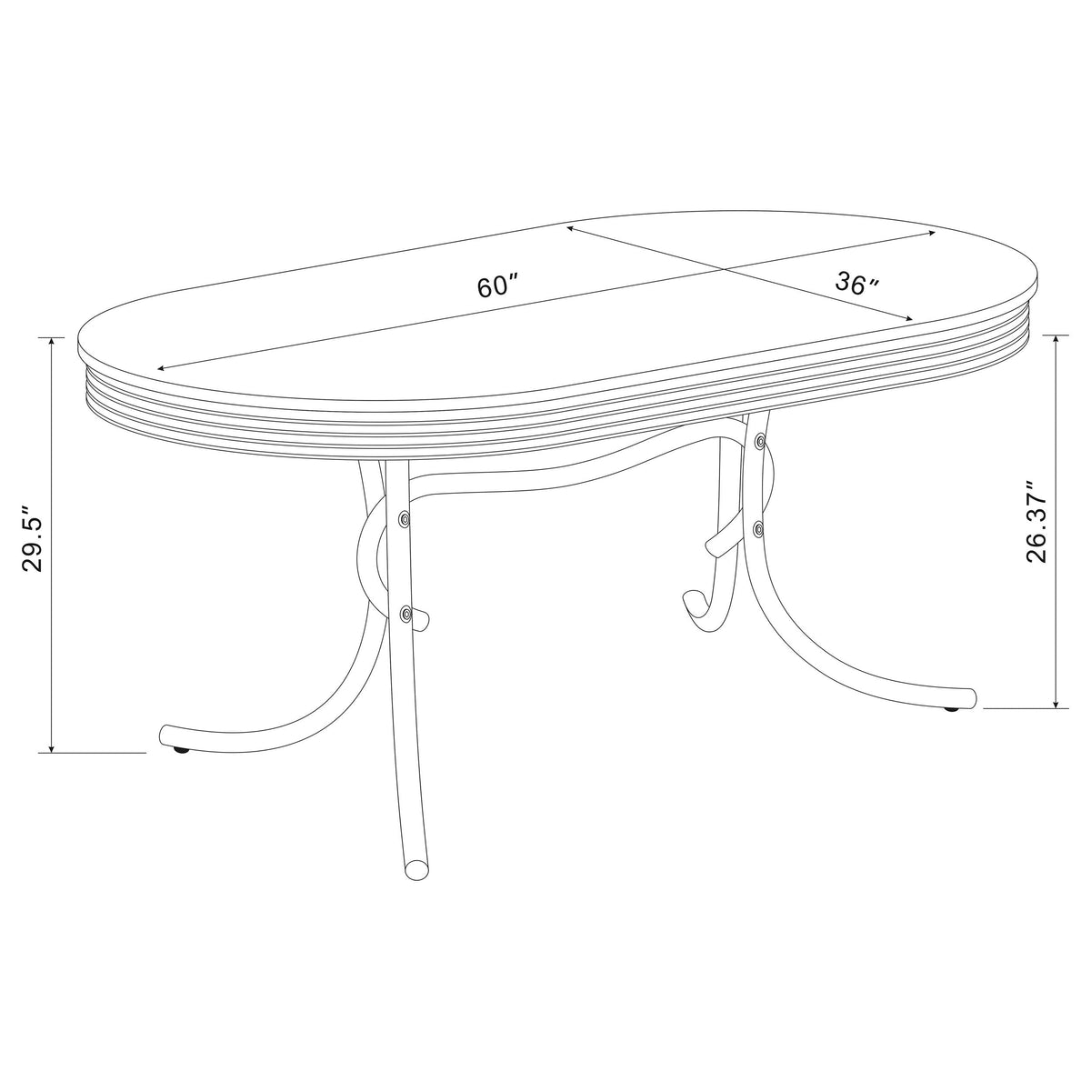 Retro Oval Dining Table Set