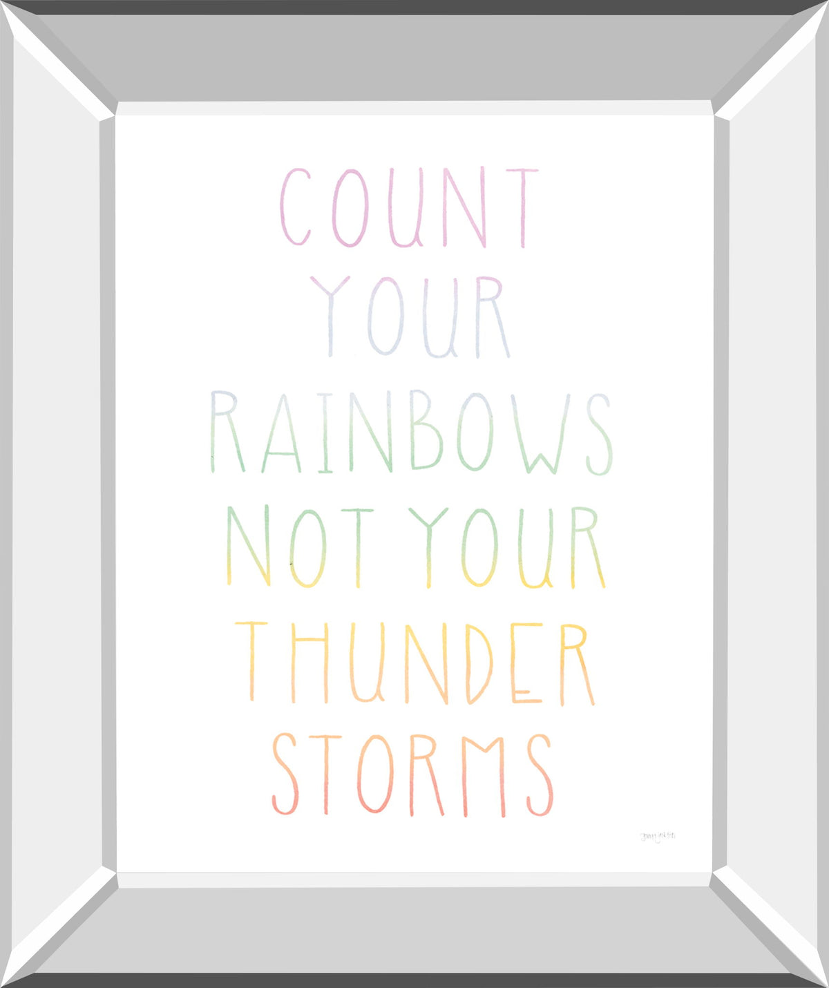 Lets Chase Rainbows VII By Jenaya Jackson - Mirror Framed Print Wall Art - White