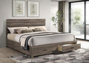 Brantford Wood Storage Panel Bed Barrel Oak Eastern King