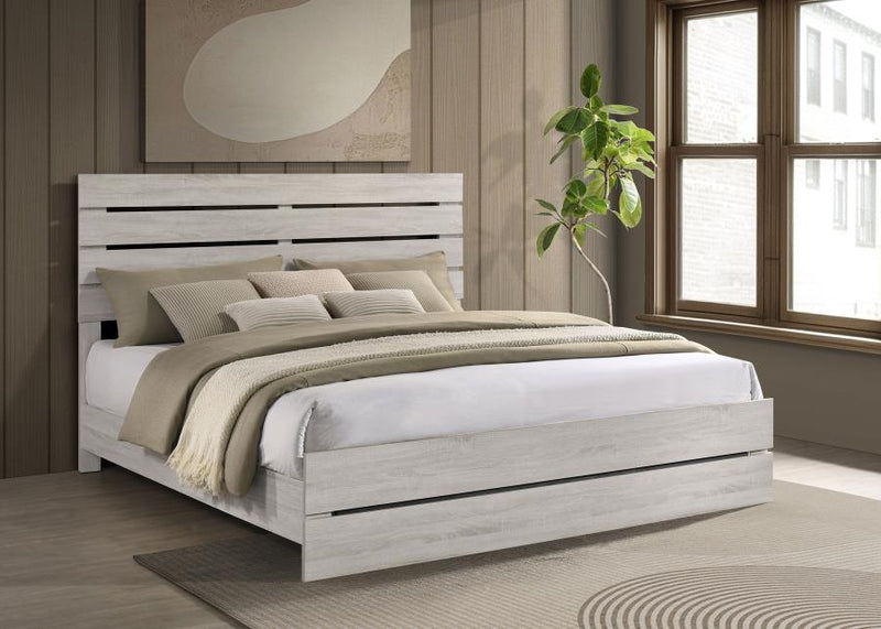 Brantford Wood Panel Bed Coastal White Eastern King