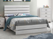 Brantford Wood Panel Bed Coastal White Queen