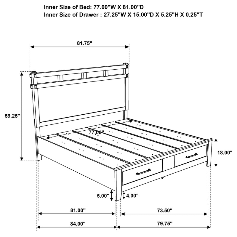 Hazlewood 59-inch Panel Storage Bed Vineyard Oak