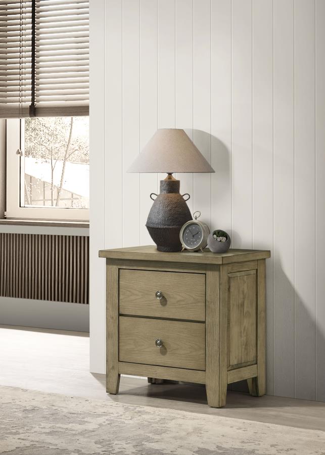 Hazlewood 2-drawer Nightstand Bedside Table Vineyard Oak Default Title