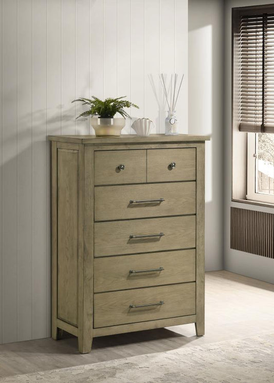 Hazlewood 5-drawer Bedroom Chest of Drawers Vineyard Oak Default Title