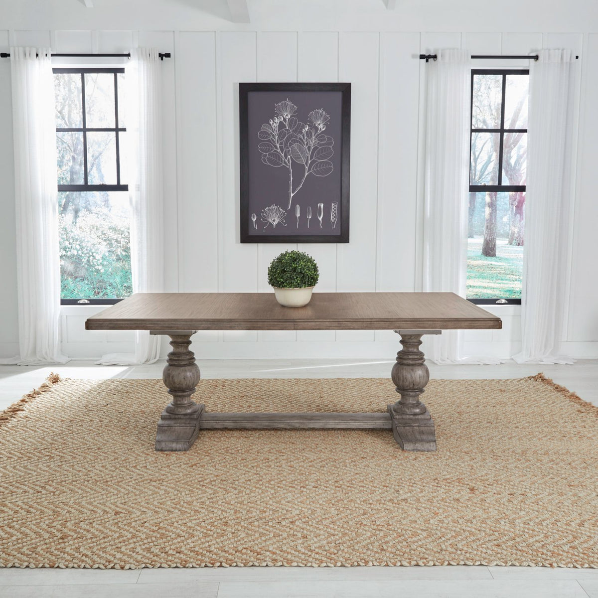 River Place - Trestle Table - Riverstone Gray & Tobacco