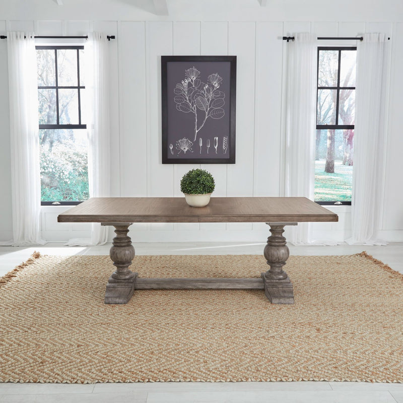River Place - Trestle Table - Riverstone Gray & Tobacco