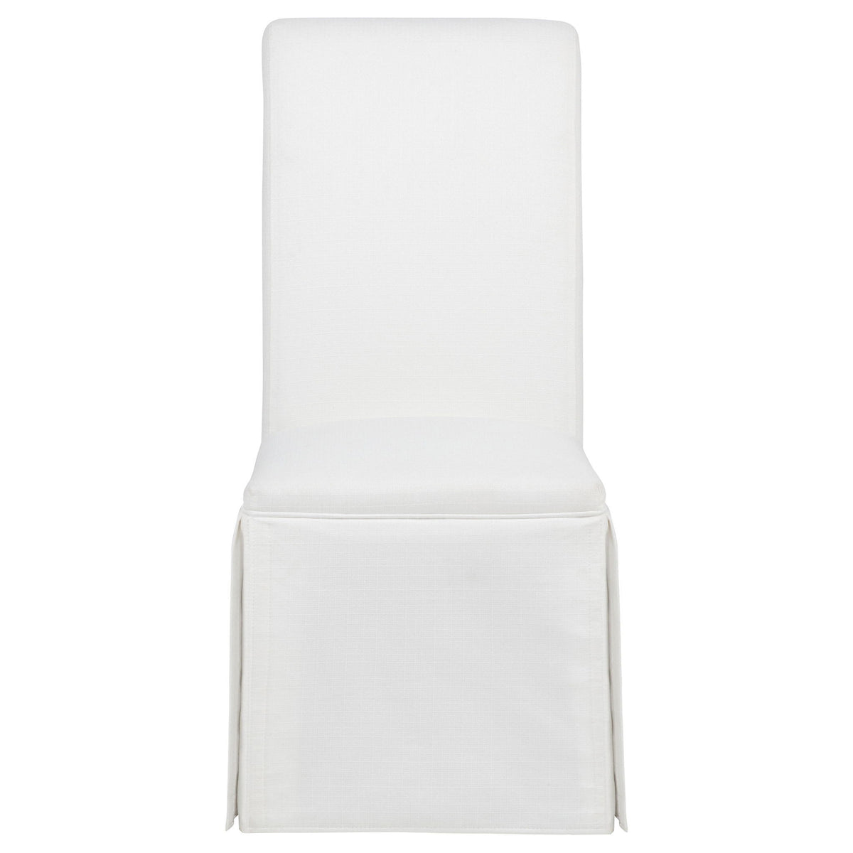 Shawna Upholstered Skirted Side Chair White (Set of 2)