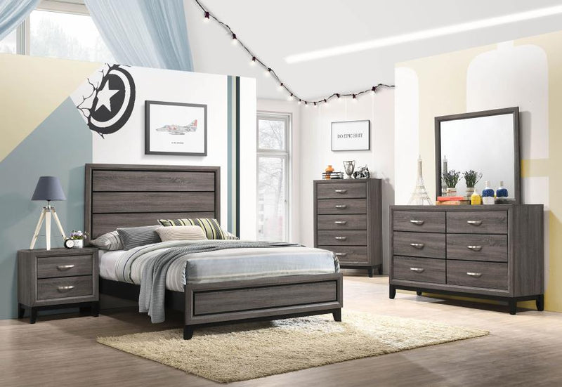 Watson Bedroom Set Grey Oak Full 5-piece