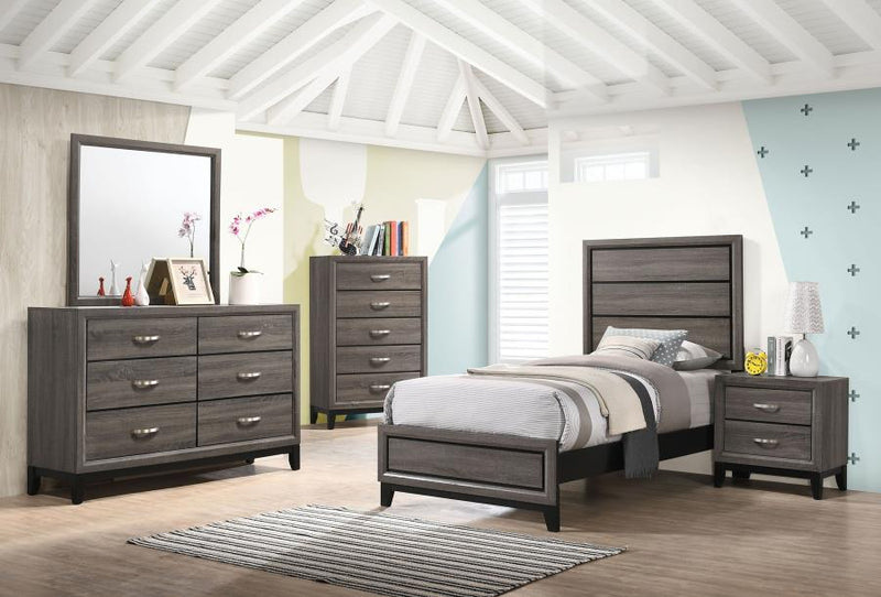 Watson Bedroom Set Grey Oak Twin 5-piece