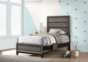 Watson Wood Panel Bed Grey Oak Twin