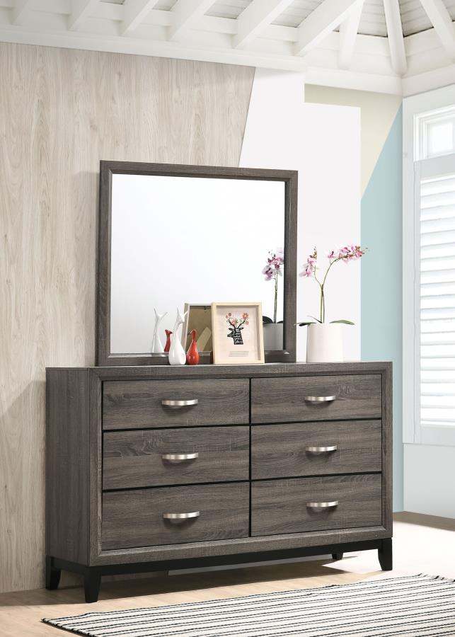 Watson 6-drawer Dresser with Mirror Grey Oak Default Title