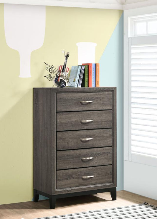 Watson 5-drawer Bedroom Chest Grey Oak Default Title