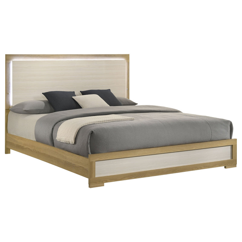 Hyland Wood LED Panel Bed Natural and