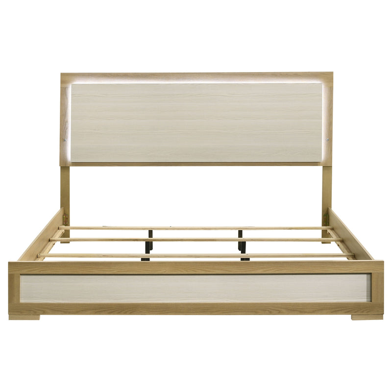 Hyland Wood LED Panel Bed Natural and