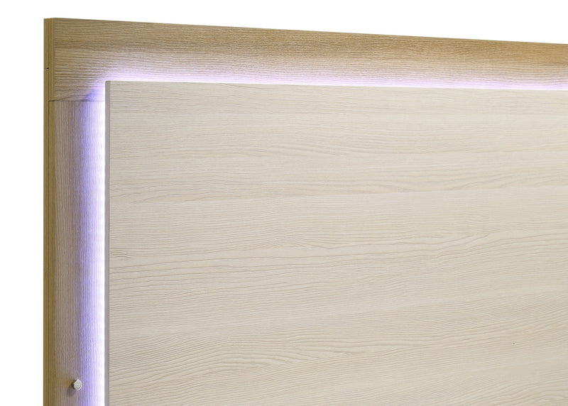 Hyland Wood LED Panel Bed Natural and