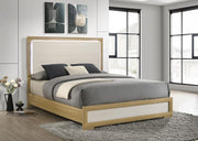 Hyland Wood LED Panel Bed Natural and Queen