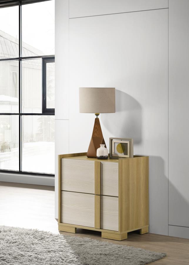 Hyland 2-drawer Nightstand Bedside Table Natural Default Title