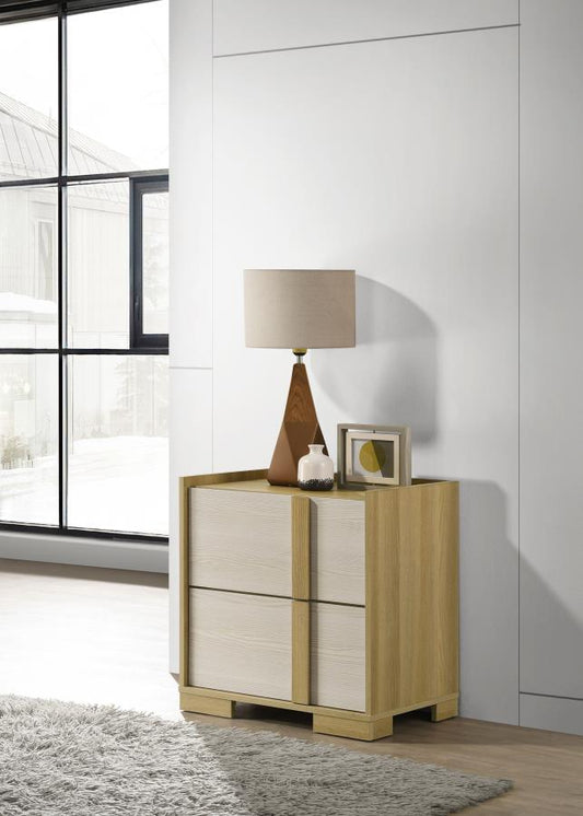 Hyland 2-drawer Nightstand Bedside Table Natural Default Title