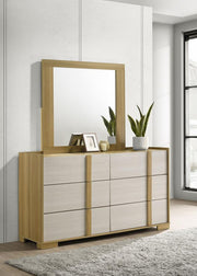 Hyland 6-drawer Dresser with Mirror Natural Default Title