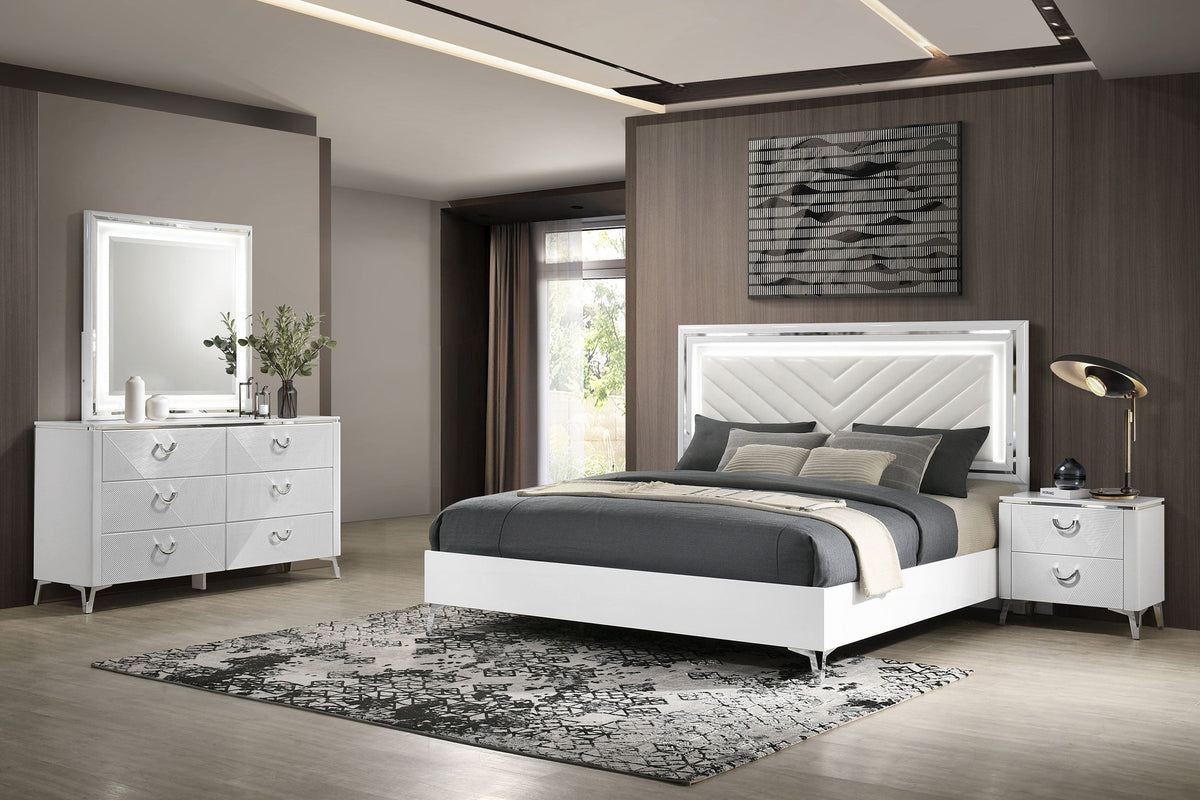 Cassia LED Bedroom Set High Gloss