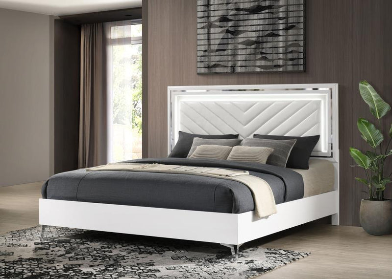 Cassia LED Panel Bed High Gloss Eastern King