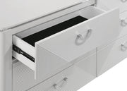 Cassia 6-drawer Dresser Cabinet with Mirror White High Gloss