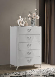 Cassia 5-drawer Bedroom Chest of Drawers White High Gloss Default Title