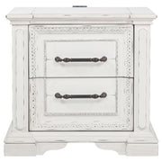 McKinney 2-drawer Nightstand with Dual USB Vintage White