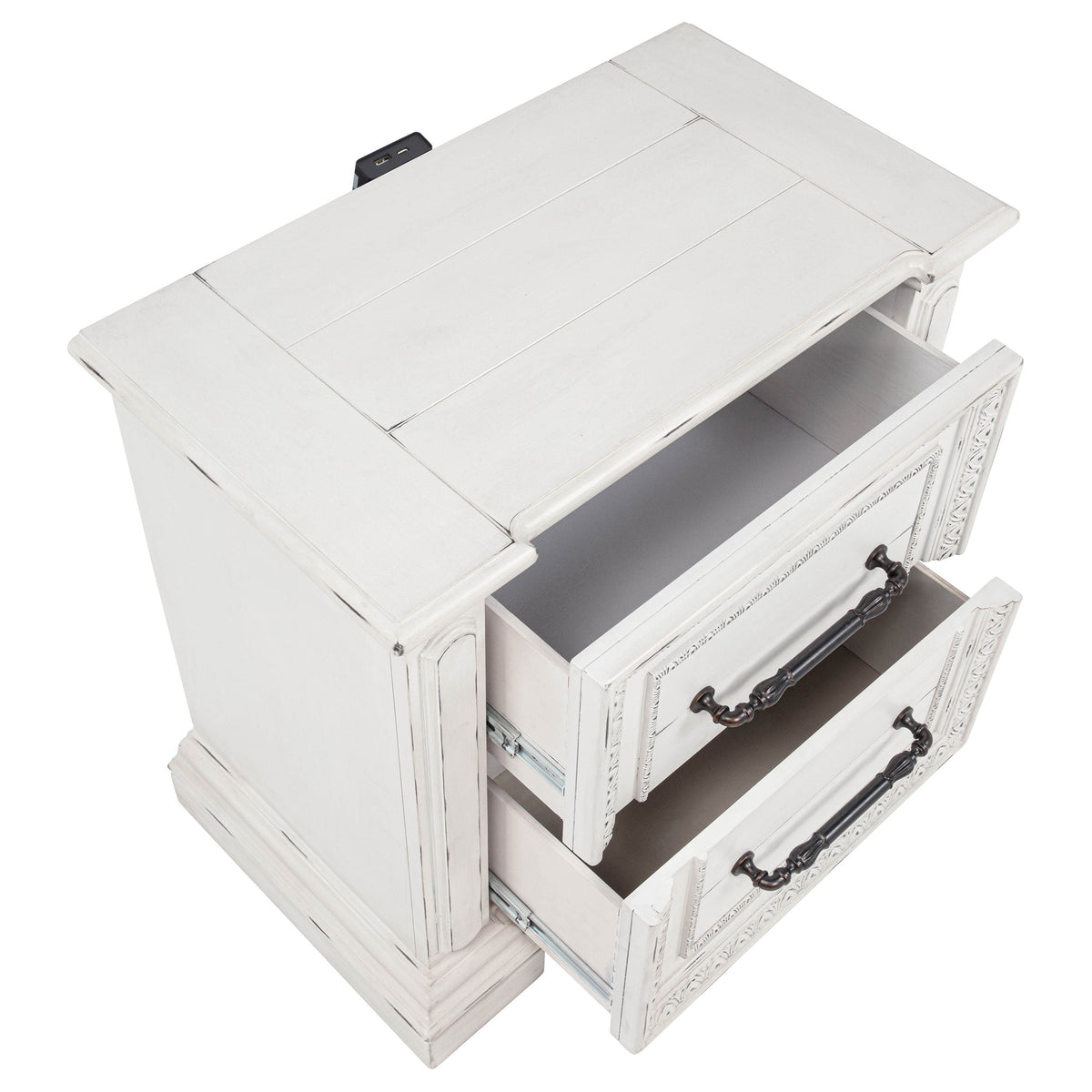 McKinney 2-drawer Nightstand with Dual USB Vintage White
