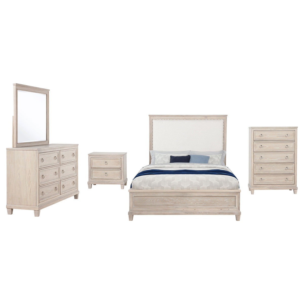 Pembroke Bedroom Set Washed Oak