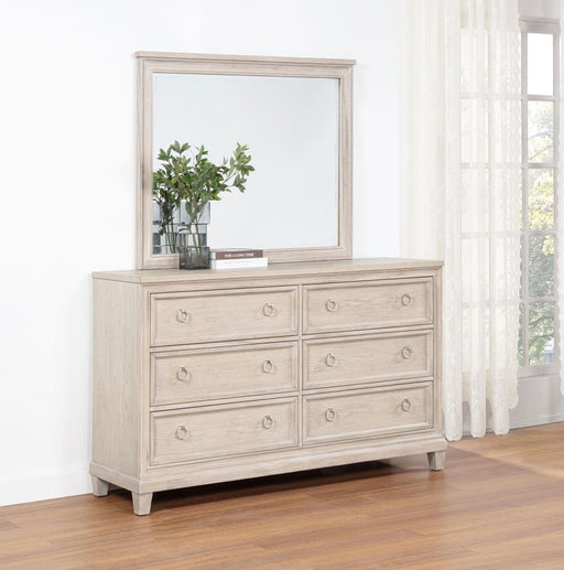 Pembroke 6-drawer Bedroom Dresser with Mirror Washed Oak Default Title