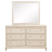 Pembroke 6-drawer Bedroom Dresser with Mirror Washed Oak